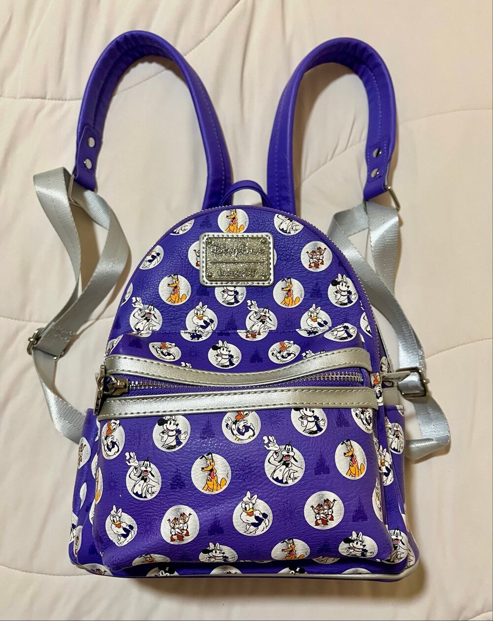 Disney Parks Loungefly Disney 100th Anniversary Mini Backpack Purple Platinum